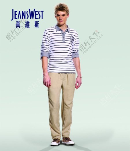 国际著名品牌真维斯2010男式休闲装休闲裤休闲鞋图片