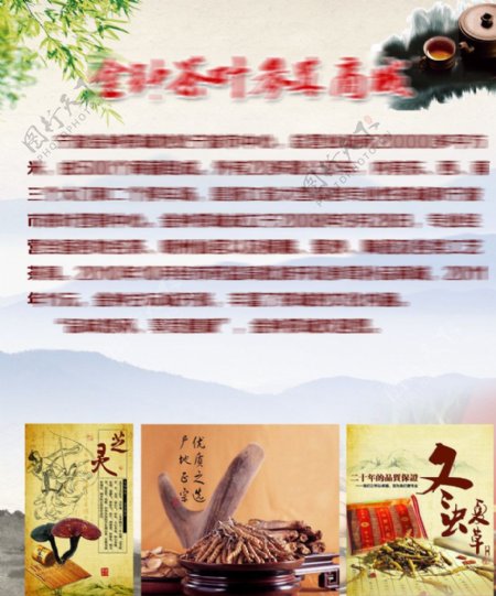 茶叶参茸商城有限公司宣传单图片
