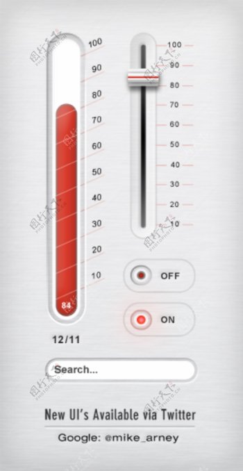 UI创意温度计进度条图片