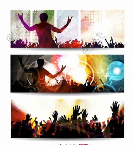 音乐狂欢人影海报背景图片