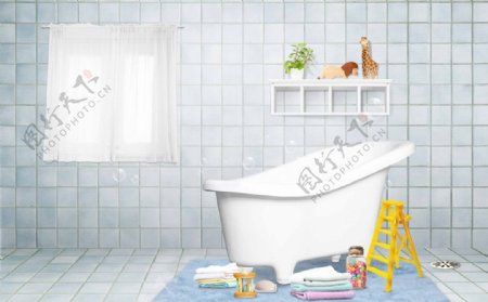 儿童浴室广告图片