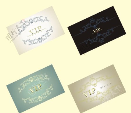 欧式经典花纹名片VIP卡图片