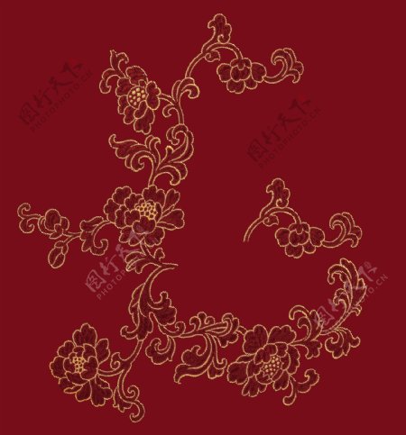 中国风刺绣花纹图片