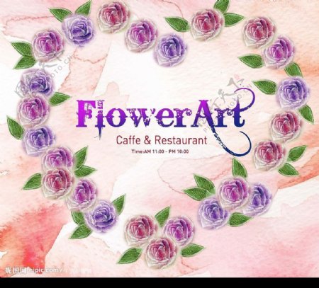 韩国玫瑰花纹背景图片