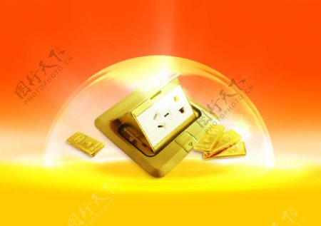 黄金品质插座图片