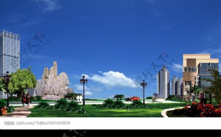 假山广场景观设计图片