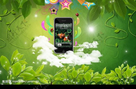 绿叶手机广告图片