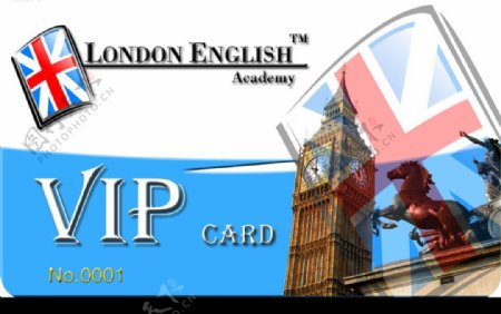 伦敦国际英语VIP会员卡面图片