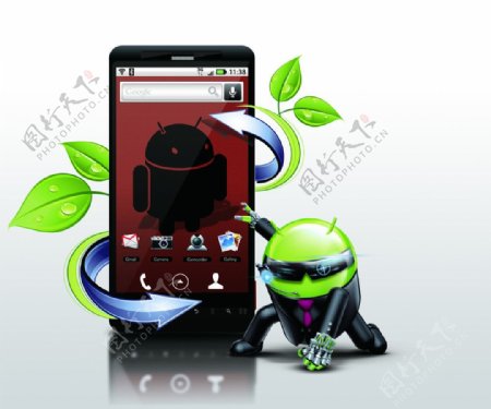 android手机android机器人手机ui图片