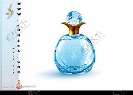 蓝色香水瓶PSD图片
