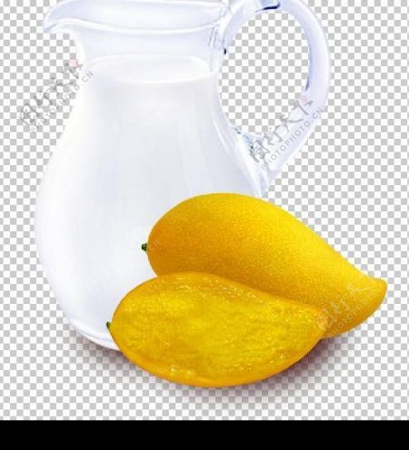 芒果牛奶杯子图片
