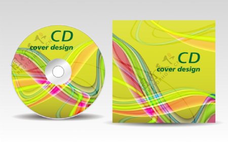 动感线条CD封面矢量素材图片