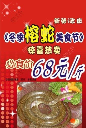 榕蛇水牌广告图片