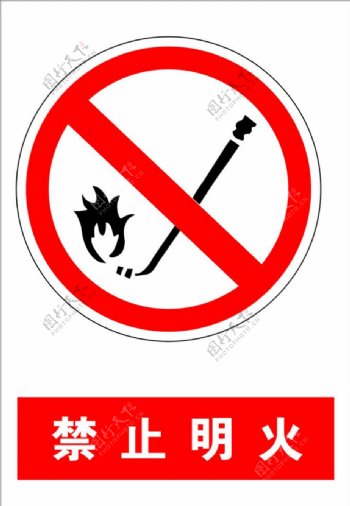 消防标示禁止明火图片