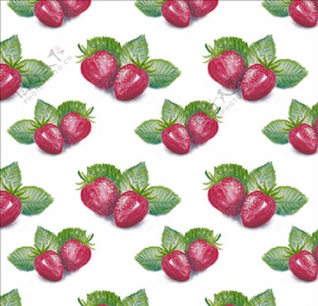 四方连续草莓图案背景