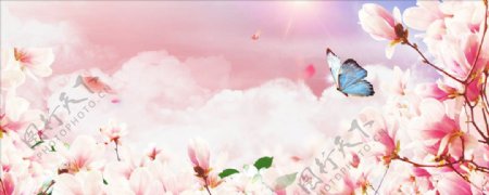 约惠女神节清新粉色化妆品海报