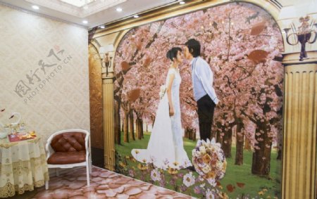 爱丽舍3D晶彩砖结婚照背景墙