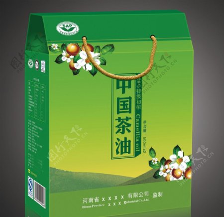 茶油500ML手提盒平面图