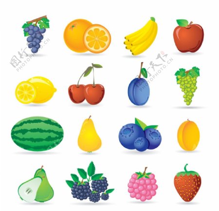 手绘水果图标