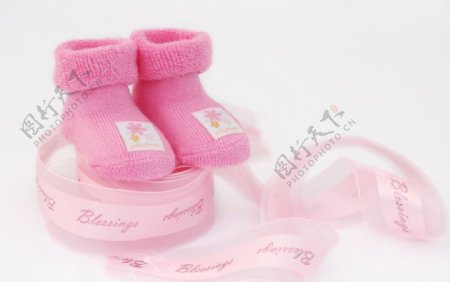 蕾丝粉色针织鞋