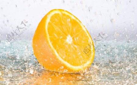 橙子雨水水滴