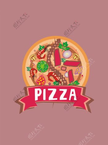 披萨广告标志