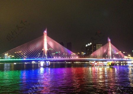 广州珠江大桥夜景