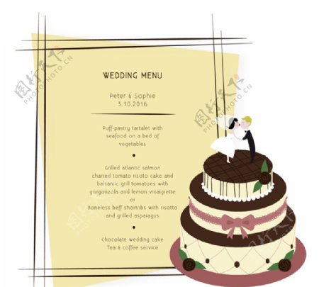 创意婚礼蛋糕菜单