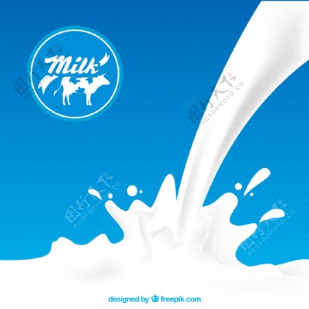 飞溅的新鲜牛奶