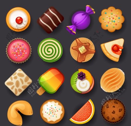 16款美味甜品俯视图