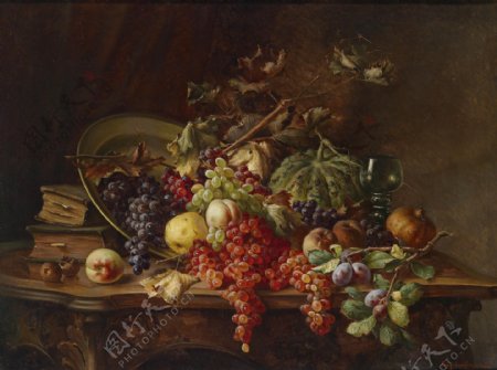 欧洲水果葡萄油画