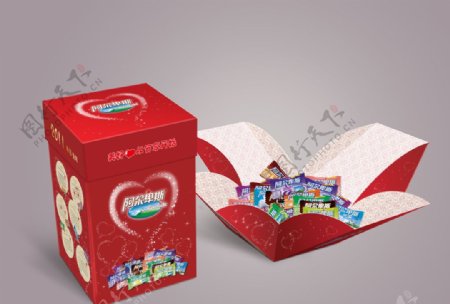 单粒装糖果纸盒包装设计效果图