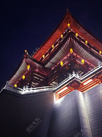 夜色建筑灯光古建筑