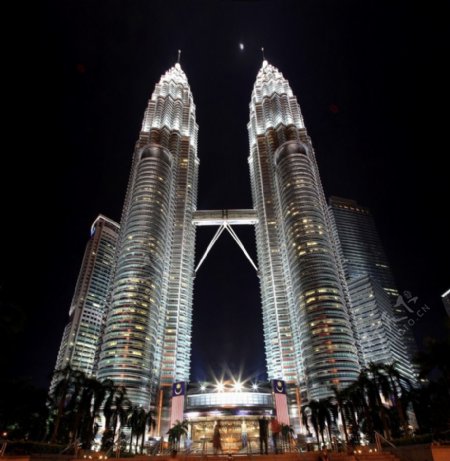 马来西亚双子塔夜景