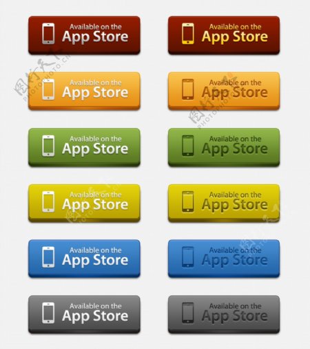 AppStore按钮PSD素材