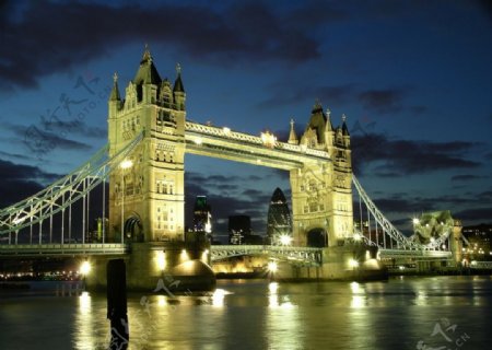 英国伦敦塔桥夜景