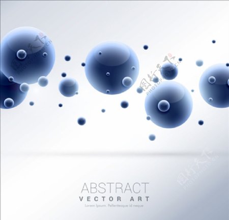 蓝色3d分子的抽象背景