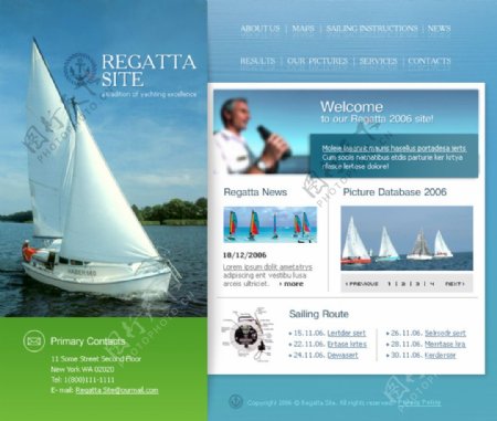 外国帆船比赛网页设计素材
