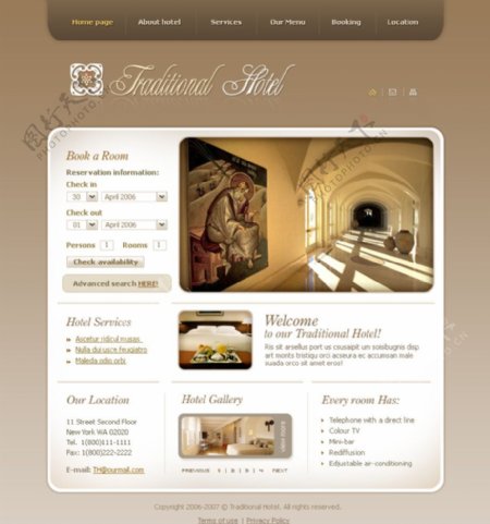 国外酒店公寓类设计网页模板