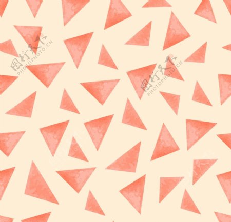 水彩橙色三角形图案