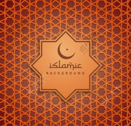 橙色伊斯兰文化背景