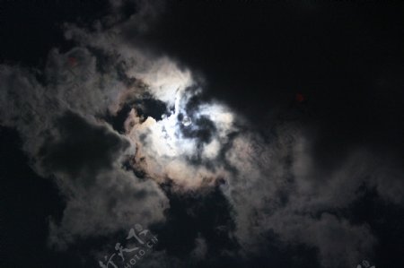 云遮月摄影