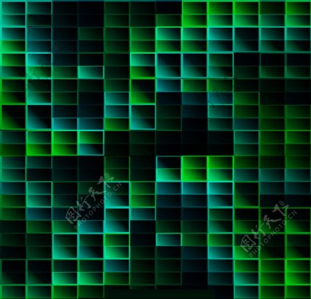 闪亮的绿色长方形抽象
