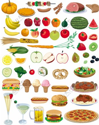水果蔬菜食物矢量图大全