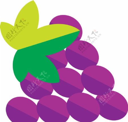 葡萄水果卡通矢量素材