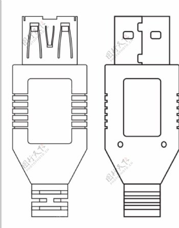 USB公插口母接口