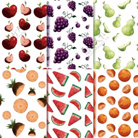 水彩水果图案集合