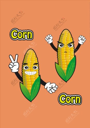 玉米素材下载可爱卡通玉米矢量图