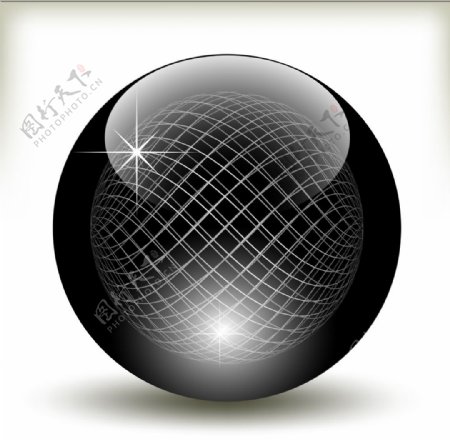 黑色水晶圆球