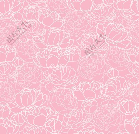 粉色牡丹花纹无缝背景